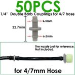 Luoditong Shop SPL11-017-50PCS Tarzı Sprycle Damla Sulama Yağmurlama Sistemi Inç Barb Tee Tek Çift Su Borusu Konnektörü Çapraz Kapatma Bağlantısı Hortumu Bahçe (Yurt Dışından)
