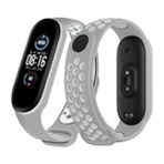 Luord-Store Mi Band 6 Spor Delikli Kordon - Gri-Kırmızı - Seçenek