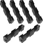 LUORNG 6 adet 4xAA 6V geri arka çift Bar pil tutucu 4.2x1.6x1.6 inç paralel 9V erkek ve dişi konnektör çift Bar pil koltuk Metal dedektörleri için