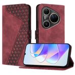 LUOTANL Cüzdan Kılıf Huawei Pura 90 Pro Max/90 Pro/90 için, Deri Kabartma Kart Tutucu Katlanır Kılıf Manyetik Kilitli Dik Durma Fonksiyonlu Cep Telefonu Çantası, Kırmızı, 90 Pro Max