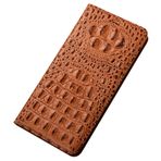 LUOTANL Huawei Pura 90 Pro Max/90 Pro/90 için Hakiki Deri Kılıf, 3D Timsah Kabartma Cüzdan Kılıf Lüks Kapaklı Ayakta Yumuşak Kapak, Turuncu, 90