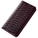 LUOTANL Huawei Pura 90 Pro Max/90 Pro/90 için Hakiki Deri Kılıf, İş Tarzı Cüzdan Folyo Stant Kılıf Darbeye Dayanıklı Timsah Dokusu Kapak, Mor, 90
