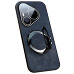 LUOTANL Huawei Pura 90 PRO Max/90 Pro/90 için Kılıf, Opak Vintage Yüzük Standlı Deri Kılıf, Lens için İnce Düşmeye Karşı Koruma Kabuk, Mavi, 90 PRO