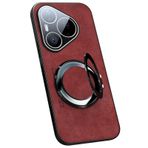 LUOTANL Huawei Pura 90 PRO Max/90 Pro/90 için Kılıf, Opak Vintage Yüzük Standlı Deri Kılıf, Lens Kabuğu için İnce Düşme Koruması, Kırmızı, 90 PRO Max
