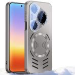LUOTANL Huawei Pura 90 PRO Max/90 Pro/90 için Manyetik Kılıf, Isı Dağılımı Kablosuz Şarj Kamera Koruma Darbeye Dayanıklı Delikli Kabuk, Gri, 90