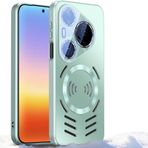 LUOTANL Huawei Pura 90 PRO Max/90 Pro/90 için Manyetik Kılıf, Isı Dağılımı Kablosuz Şarj Kamera Koruma Darbeye Dayanıklı Delikli Kabuk, Yeşil, 90