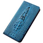 LUOTANL Huawei Pura 90 PRO Max/90 Pro/90 için Ribalta Kılıf, Timsah Kafası 3D Hakiki Deri Kılıf Manyetik Kapatma Cüzdan Lüks Kabuk, Bronz, 90 PRO