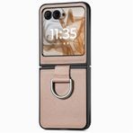 LUOTANL Motorola Razr 70 Ultra/70+/70 için Deri Kılıf, Parıltılı Parmak Yüzük İnce Kılıf Yumuşak Kenar Düşmeye Karşı Koruma Kapağı, Pembe, 70 Ultra