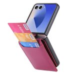 LUOTANL Motorola Razr 70 Ultra/70+/70 için İnce Kılıf, Kredi Kartı Tutacağı Tahıl Deri Kılıf İş Tarzı Parmak Yüzük Kapağı, Mor, 70 Ultra