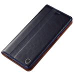 LUOTANL Samsung Galaxy S26 Ultra/S26+/S26 için Kapaklı Kılıf, Çılgın At Deri Kartlık Cep Telefonu Kılıfları Gerçek Deri Klasik Koruyucu Kılıf, Mavi, S26