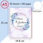 Luoxinguo 16 Isimleri Özelleştir Tarih A5 Spiral Defter Özel Isimler Tarih Kişiselleştirilmiş Imza Düğün Ziyaretçi Defteri Alternatif Ziyaretçi Defterini Özelleştir Mariage Resepsiyonu (Yurt Dışından) - Renkli - Defterler