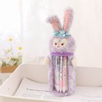 Luoxinguo 24X8X16 cm Kawaii Sanrio Peluş Kalem Kutusu Karikatür Kuromi Melody Cinnamoroll Peluş Bebek Sevimli Şeffaf Kalemlik Kutusu Oyuncaklar Kızlar Için Hediye (Yurt Dışından) - Renkli - Pencil Bags