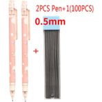 Luoxinguo 2pcs-0.5 0.5/0.7 Sevimli Karikatür Mekanik Kurşun Kalem Kırtasiye Roman Kalemler Japon Kırtasiye Seti Kawaii Çocuklar Kore Okul Malzemeleri Kalem (Yurt Dışından) - Renkli - Mechanical Pencils