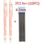 Luoxinguo 2pcs-0.7 0.5/0.7 Sevimli Karikatür Mekanik Kurşun Kalem Kırtasiye Roman Kalemler Japon Kırtasiye Seti Kawaii Çocuklar Kore Okul Malzemeleri Kalem (Yurt Dışından) - Renkli - Mechanical Pencils