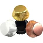 Luoxinguo 5x8 cm 50X Alüminyum Metal Cupcake Bardak Turuncu Pembe Siyah Beyaz Mavi Yeşil Folyo Muffin Gömlekleri Tutucu Pişirme Bardakları Kek Vaka Sarmalayıcılar (Yurt Dışından) - 1,5 x 11 cm - Renkli