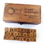 Luoxinguo Büyük Harf 1 Takım Vintage Kırtasiye Damga Alfabe Mektup Damga Seti Büyük Harf Küçük Harf Retro Ahşap Kutu (Yurt Dışından) - Renkli - Inkpad