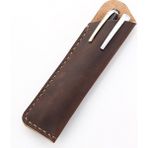 Luoxinguo Kahverengi Antika El Yapımı Hakiki Deri Dolma Kalem Çantası, Çift Kalemlik Kılıfı Çanta, Yumuşak Kalem Koruyucu Kol Kapağı (Yurt Dışından) - Renkli - Pencil Bags