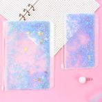 Luoxinguo Mavi Çanta A5 A5/a6 Pu Acıbadem Kurabiyesi Lazer Glitter Gevşek Yaprak Kapak Bağlayıcı Süt Defterleri Sert Kapak Dolum Dergisi Gezginler Deri Kapak (Yurt Dışından) - Renkli