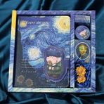 Luoxinguo Mavi Set A6 Retro Sanatçı Kawaii Günlük Defteri Dizüstü Kırtasiye Seti Karikatür Van Gogh Dizüstü Dergisi Gündem Hediye Okul Kırtasiye (Yurt Dışından) - Renkli - Defterler