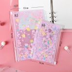 Luoxinguo Pembe Çanta A7 A5/a6 Pu Acıbadem Kurabiyesi Lazer Glitter Gevşek Yaprak Kapak Bağlayıcı Süt Defterleri Sert Kapak Dolum Dergisi Gezginler Deri Kapak (Yurt Dışından) - Renkli