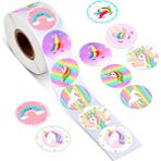 Luoxinguo QY1611-500PCS 50-500PCS Sevimli Unicorn Ödül Çıkartmalar Çocuk Kız Hediye Karalama Defteri Dekorasyon Etiketi 1 Inç El Yapımı Dıy Karikatür Oyuncak Çıkartmalar (Yurt Dışından) - Renkli - Assorted Stickers - None