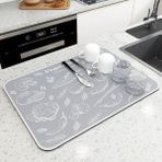 Luoxinguo Sebze Gri 60X50 cm Süper Emici Kaymaz Kahve Tabağı Büyük Mutfak Emici Drenaj Mat Kurutma Mat Hızlı Kuru Banyo Drenaj Pedi (Yurt Dışından) - Renkli - Not Defterleri