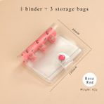 Luoxinguo Sose Kırmızı Mini Jıanwu Yaratıcı Sevimli Şeffaf 3 Halka Mini Gevşek Yaprak El Kitabı Öğrenci Taşınabilir Dizüstü Klasör Kawaii Okul Malzemeleri (Yurt Dışından) - Renkli - Not Defterleri