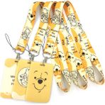 Luoxinguo Stil 3 Pooh Ayı Winnie Kordon Kredi Kartı Kımlık Tutucu Çanta Öğrenci Kadın Seyahat Kartı Kapağı Rozeti Araba Anahtarlık Süslemeleri (Yurt Dışından) - Renkli - Badge Holder & Accessories