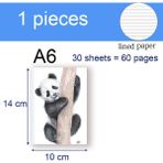 Luoxinguo Stil 5 A6 A6 Dizüstü Bilgisayar Cep Boyutu - Fil Zürafa Zebra Aslan Panda Capybara Tembellik Unicorn Kedi Kawai Sevimli Not Defteri Not Yazmak Için (Yurt Dışından) - Renkli