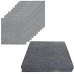 LUPATDY 10 adet halı fayansı 30 x 30 cm zemin kaplaması, kendinden yapışkanlı iğne keçe, kendinden yapışkanlı, antistatik bant, kaymaz lateks, sessiz kare çizgili halı, ofis ve iş yeri için (açık gri)