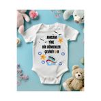 Lupi Amca Yazılı Zıbın Amcaya Hediye Amca Baskılı Bebek, Deniz-Mavisi-Kisa, 1 Yaş