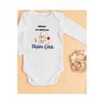 Lupi Diş Buğdayı Dişim Çıktı Yazılı İsimli Zıbın İsimli Hastane Çıkışı Kişiye Özel Bebek Ürünleri, Azalea-White-Black, 6 Ay