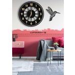 Lupokraft Dekoratif Aynalı Duvar Saati 50X50 cm + Kuşlu Tablo