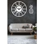 LUPOKRAFT Dekoratif Beyaz Duvar Saati + Ananas Tablo BEYAZ 48 x 48