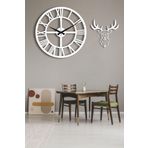 LUPOKRAFT Dekoratif Beyaz Duvar Saati + Geyik Tablo BEYAZ 48 x 48