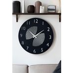 LUPOKRAFT Dekoratif Bohem Ahşap Aludra Duvar Saati 48 Cm SİYAH 48 x 48
