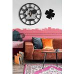LUPOKRAFT Dekoratif Duvar Saati 50x50 Cm + Yonca Tablo SİYAH 48 x 48