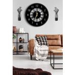 LUPOKRAFT Dekoratif Duvar Saati 50x50cm + Vazo Tablo SİYAH185 48 x 48