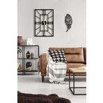 LUPOKRAFT Dekoratif Duvar Saati 50x50cm + Yapraklı Tablo SİYAH 48 x 48