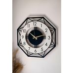 LUPOKRAFT Dekoratif Yeni Modern Ankaa Ahşap Duvar Saati 48 cm SİYAHBEYAZ 48 x 48