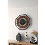 LUPOKRAFT Dekoratif Yeni Modern Ankaa Ceviz Ahşap Duvar Saati 48 cm - 2 Adet Vazo Tablo Hediye CEVİZ 48 x 48
