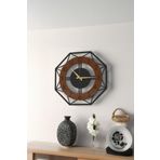 Lupokraft Dekoratif Yeni Modern Ankaa Ceviz Ahşap Duvar Saati 48 cm - 2 Adet Vazo Tablo Hediye