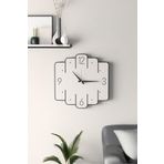 LUPOKRAFT Dekoratif Yeni Modern Avior Beyaz Ahşap Duvar Saati - 48cm - 2 Adet Vazo Tablo Hediye BEYAZ 48 x 48