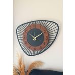 LUPOKRAFT Dekoratif Yeni Modern Bellatrix Ceviz Ahşap Duvar Saati 48 cm Siyah Ceviz 48 x 48