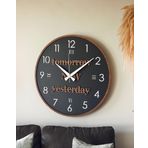 LUPOKRAFT Dekoratif Yeni Modern Castor Yesterday Now Tomorrow Ahşap Duvar Saati 48cm