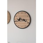 LUPOKRAFT Dekoratif Yeni Modern Errai Kuşlu Ahşap Duvar Saati - 48cm SİYAHMEŞE 48 x 48