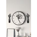 LUPOKRAFT Dekoratif Yeni Modern Fulu İslami BİSMİLLAH Ahşap Duvar Saati 48cm BEYAZ 48 x 48