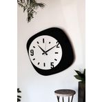 LUPOKRAFT Dekoratif Yeni Modern Merak Ahşap Duvar Saati 48 Cm SİYAH 48 x 48