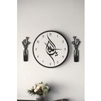 Lupokraft Dekoratif Yeni Modern Ruchbah İslami Ya Allah Ahşap Duvar Saati 48 cm