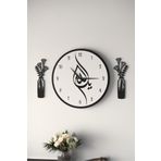 LUPOKRAFT Dekoratif Yeni Modern Ruchbah İslami YA ALLAH Ahşap Duvar Saati 48cm BEYAZ 48 x 48